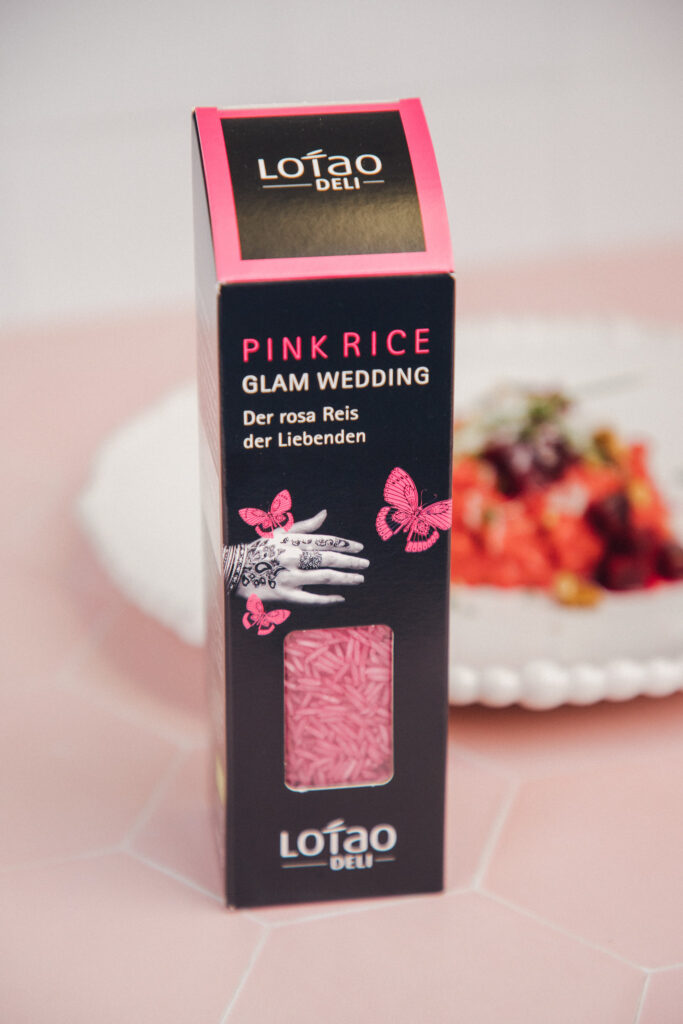Lotao rosa Reis - Pink Rice Glam Wedding - der rosa Reis der Liebenden