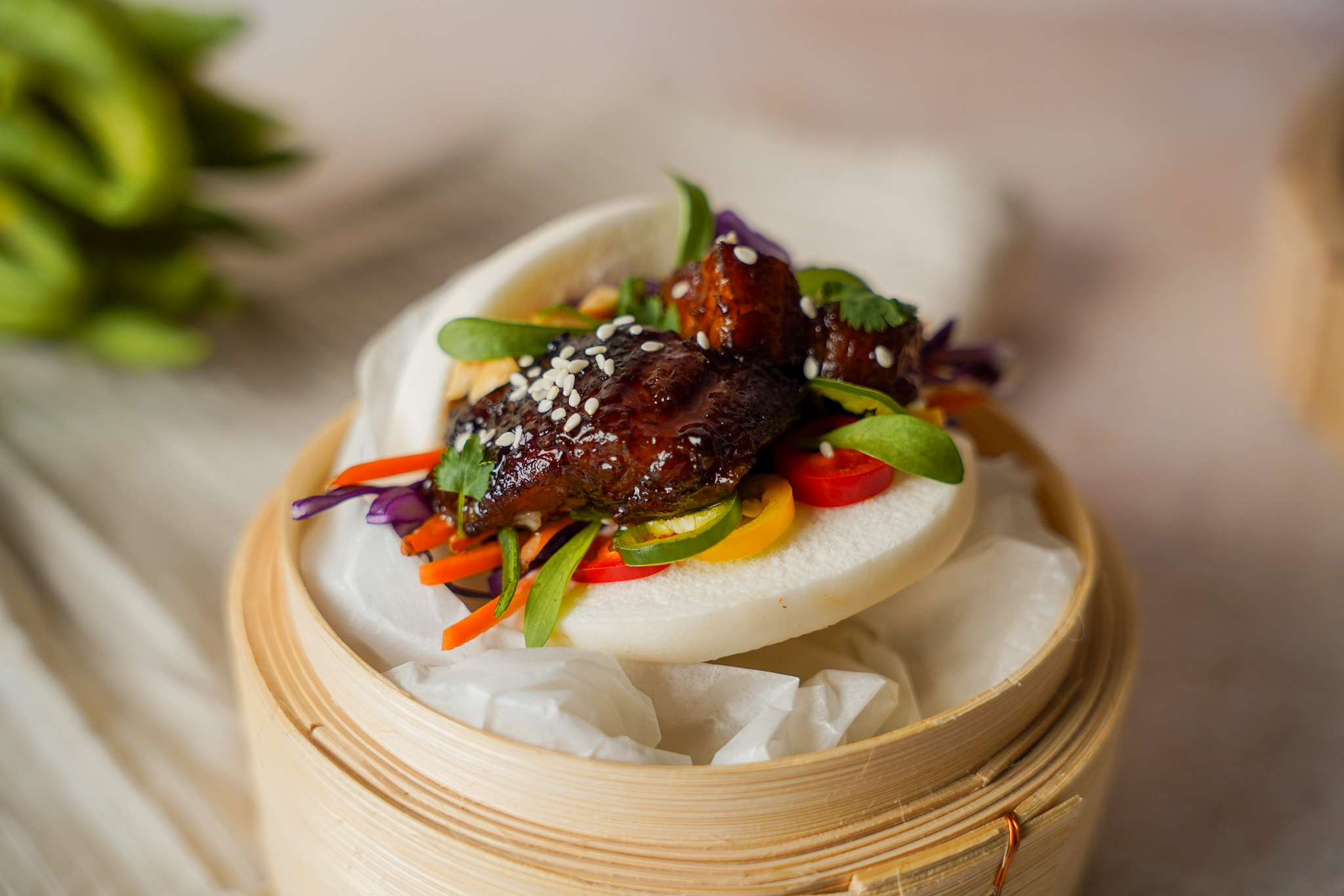 Bao Bun mit Schweinebauch