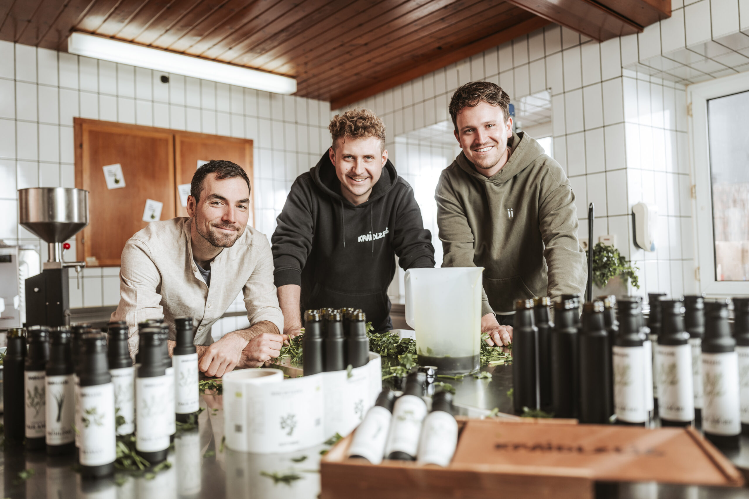 Die drei Gründer von Kraidlzeig: David Krusche, Damon Krolik und Patrick Mairhofer